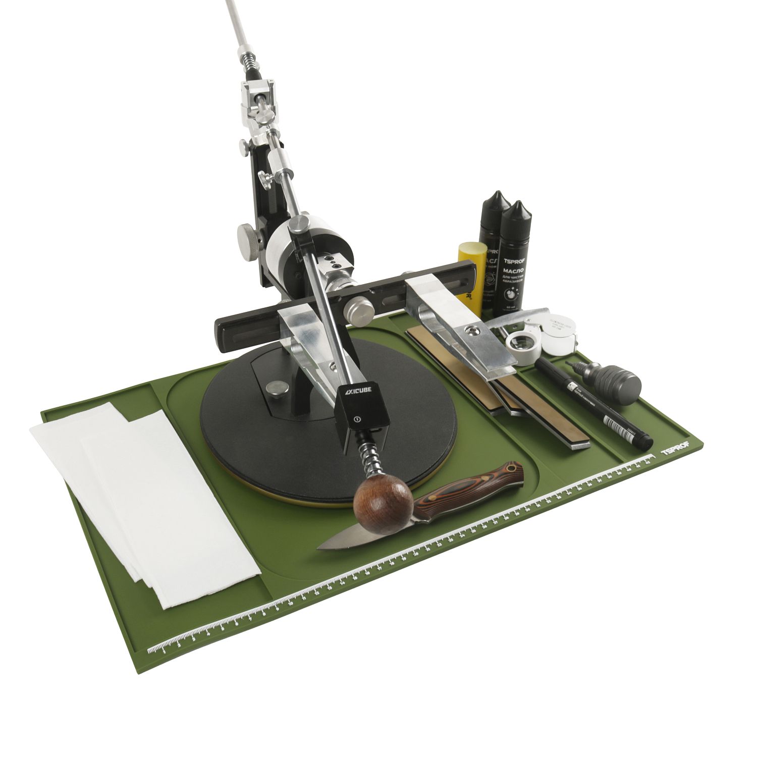 Коврик TSPROF XL для сборки, разборки, заточки ножей (зеленый)